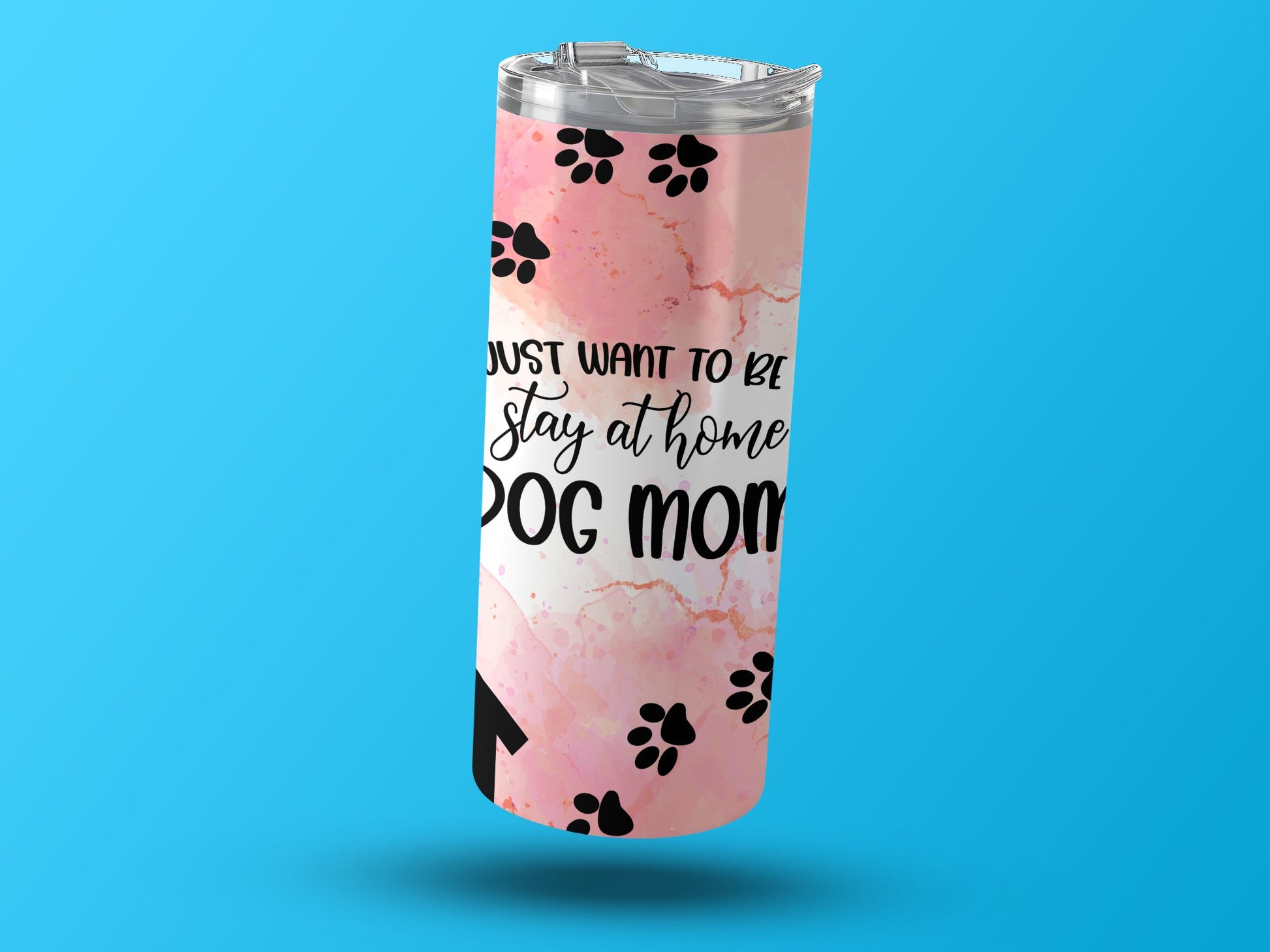 Stay at Home Dog Mom Paw Print Tumbler Product