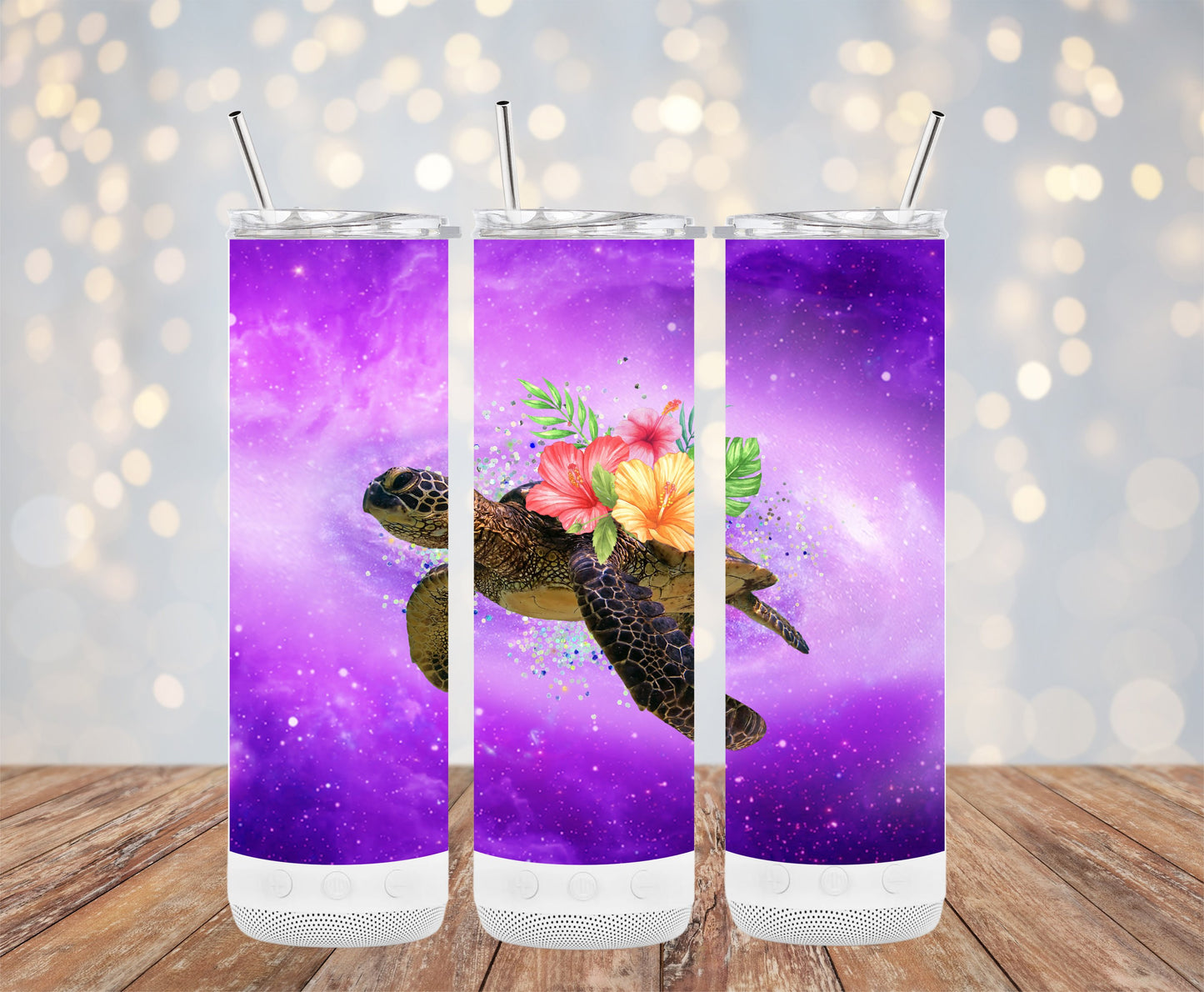 Ocean Turtle and Flowers Design Tumbler product