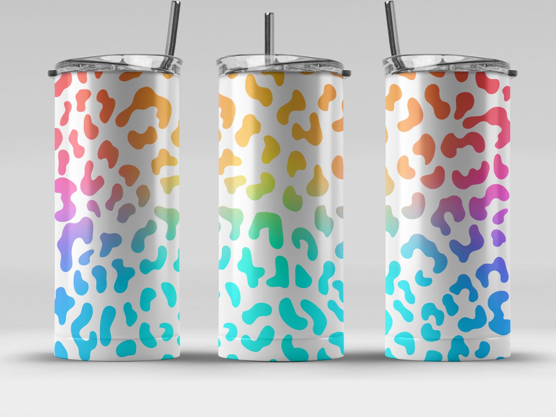 Colorful Leopard Print Tumbler Rainbow Pattern product