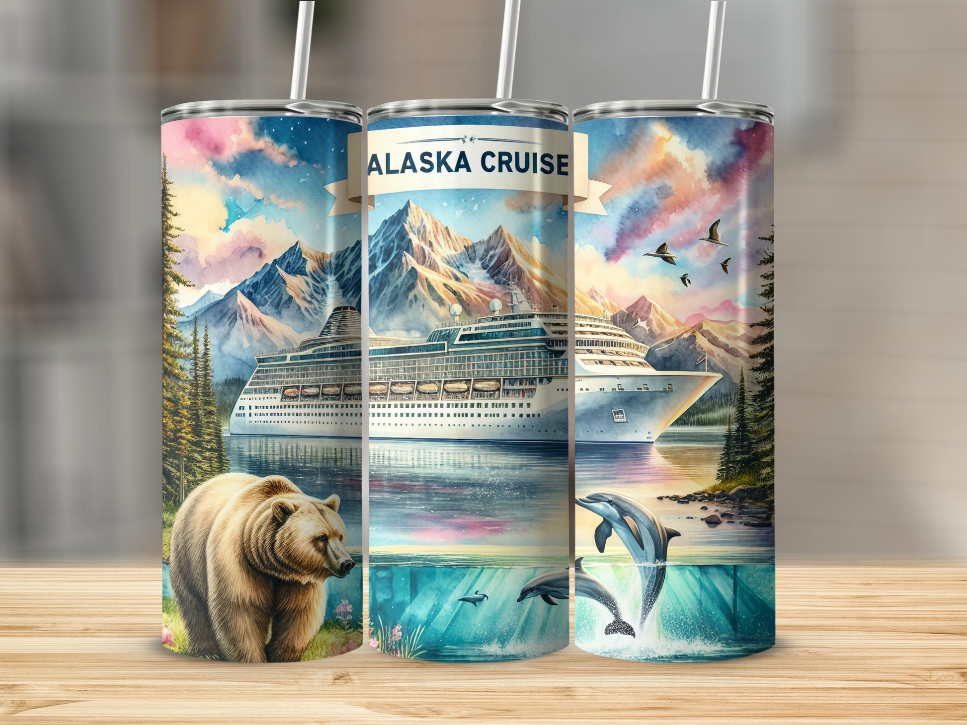 Beautiful Alaska Cruise Theme Travel Tumbler Product Type