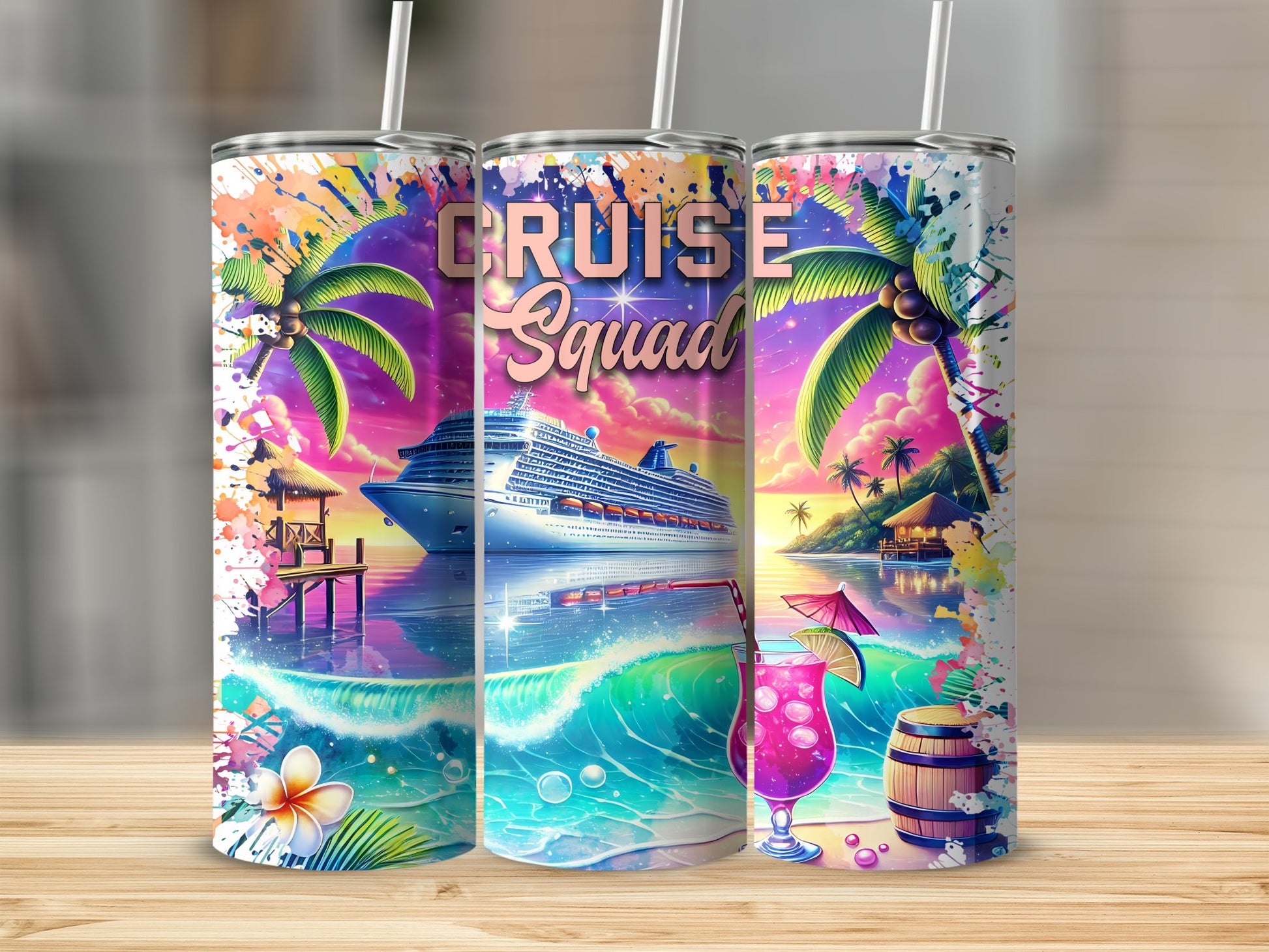 Cruise Squad Tropical Beach Vacation Tumbler product type