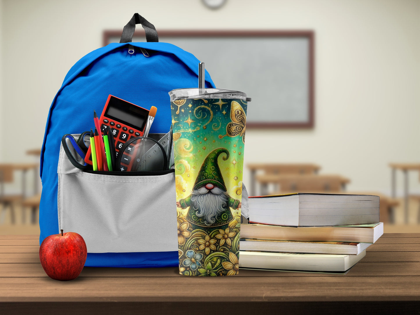 Colorful Gnome Design Insulated BPA-Free Tumbler Cup