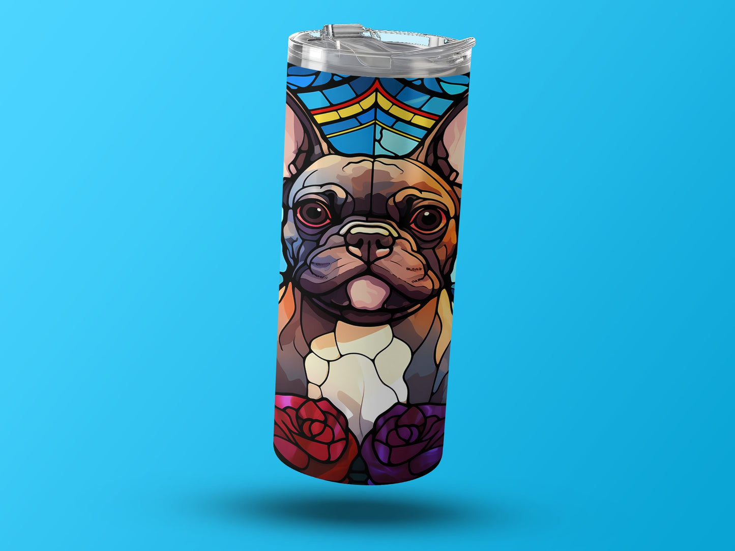 Stained Glass French Bulldog Travel Tumbler product