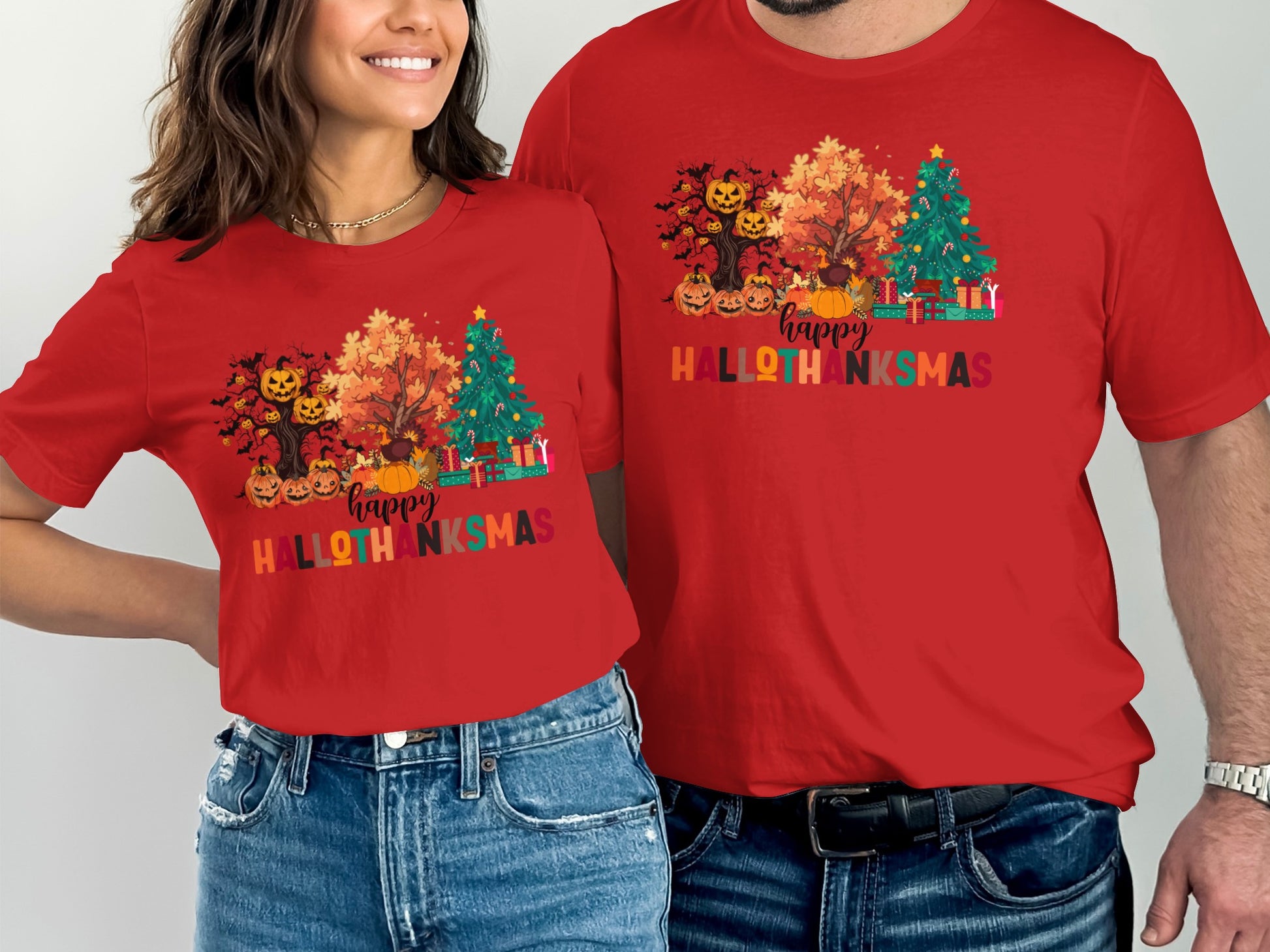 Happy Hallothanksmas Unisex T-Shirt Holiday Wear