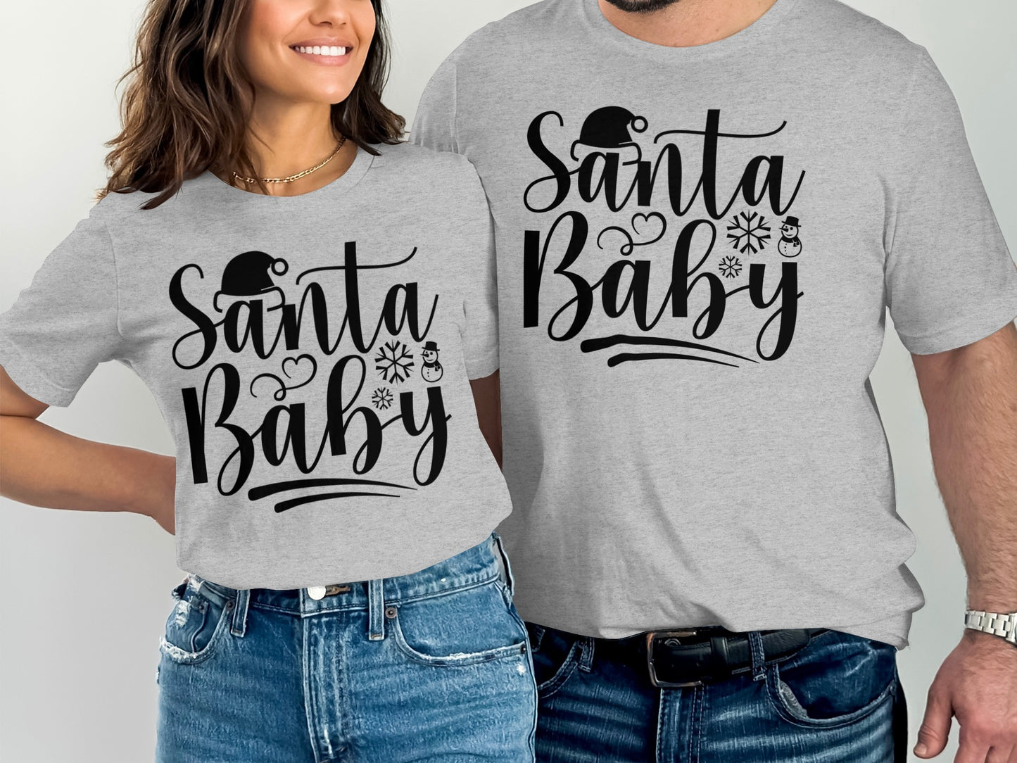 Matching Family Santa Baby Shirts for Holiday Festivities