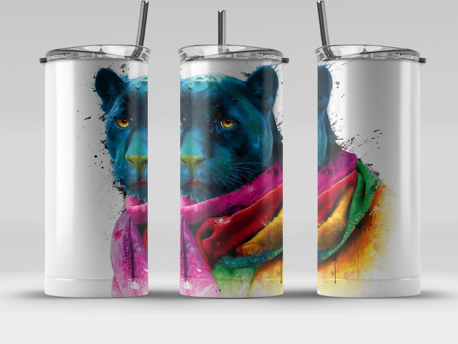 Colorful Panther Art Insulated Tumbler product