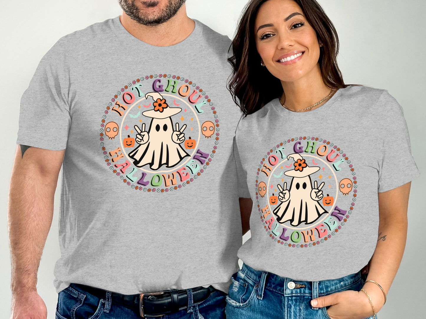 Hot Ghoul Halloween Matching Couple Shirt Product Type