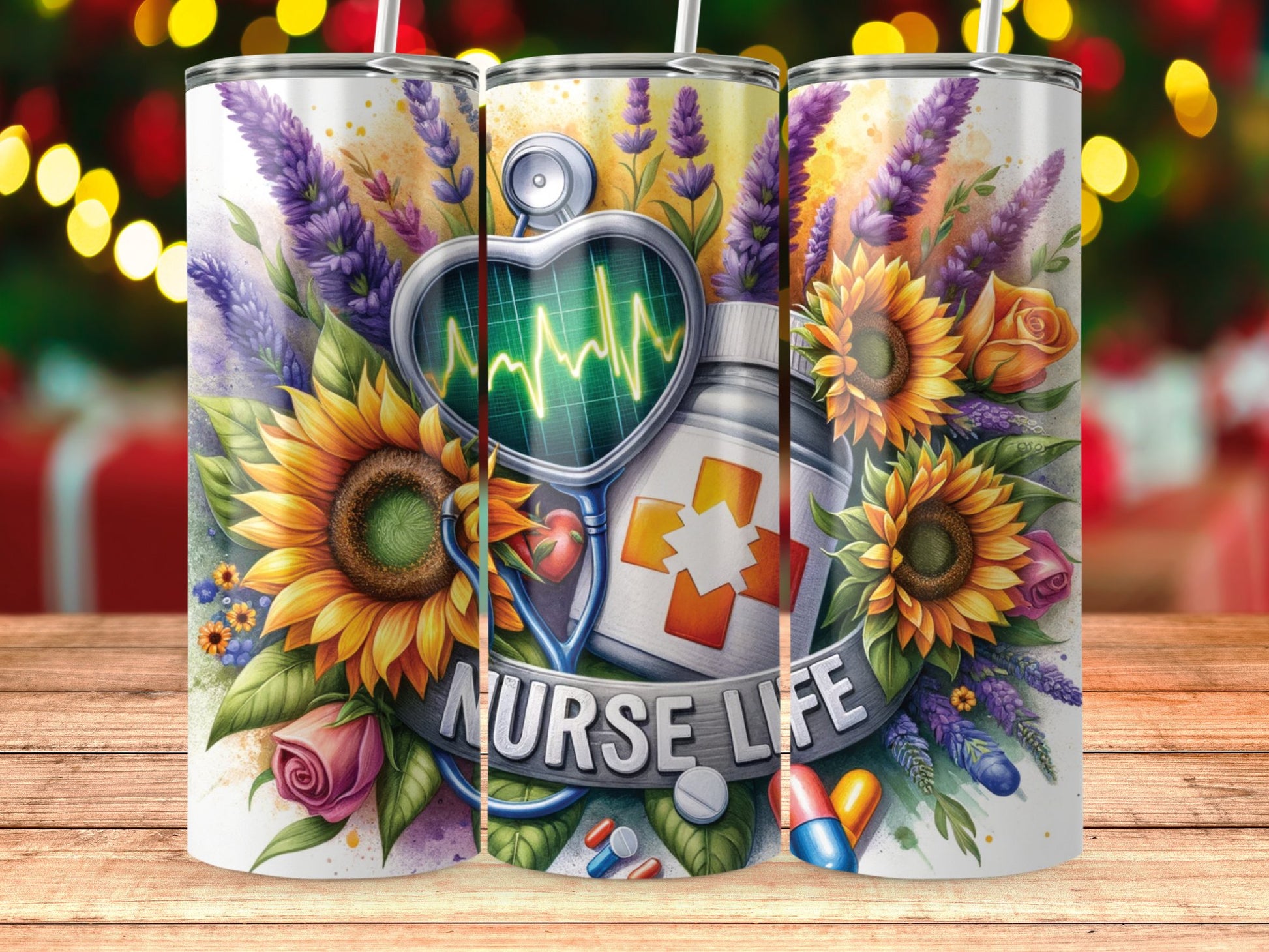 Nurse Life Heartbeat Sunflower Nurse Product