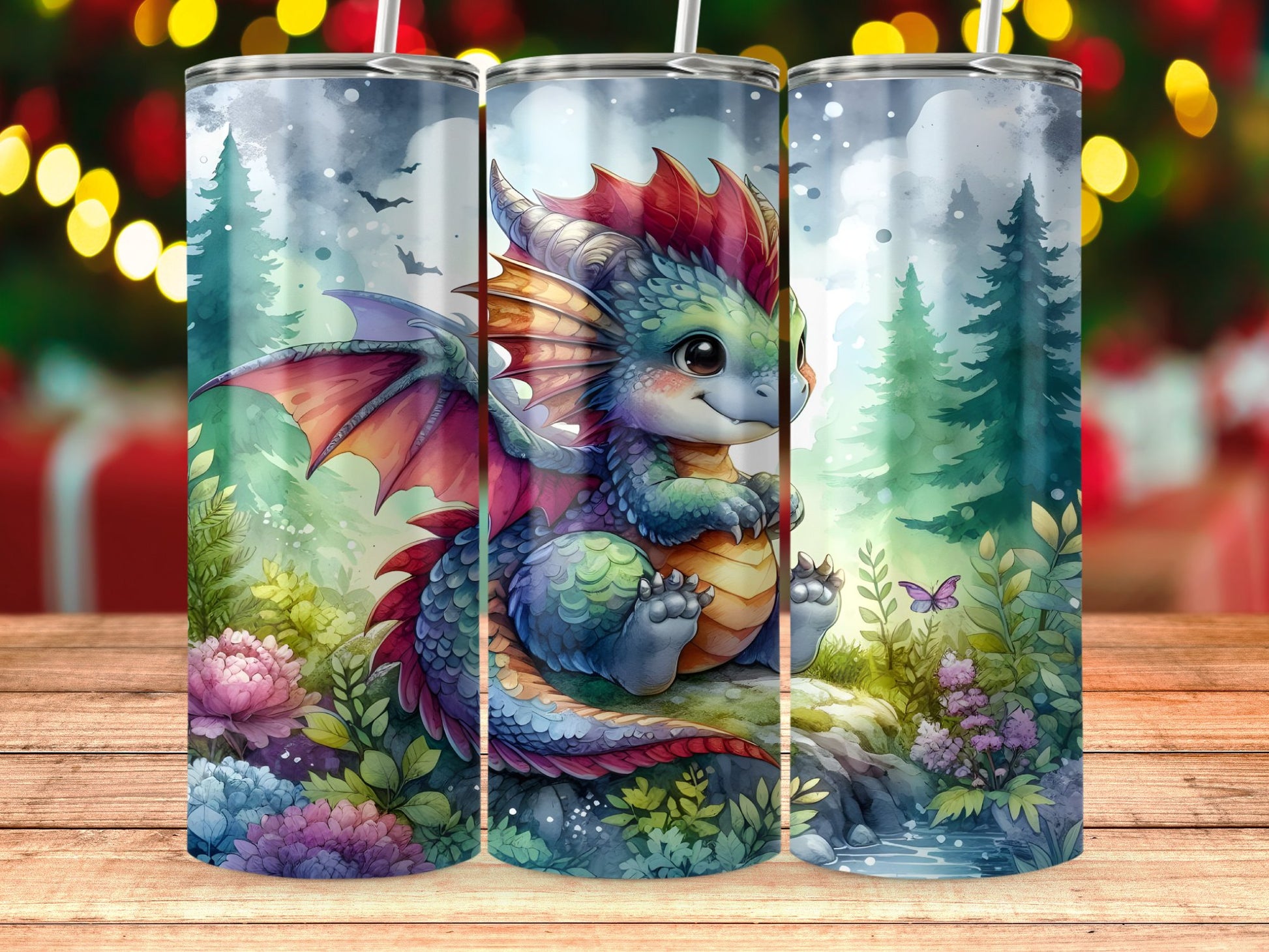 Colorful Fantasy Dragon Illustration Tumbler product