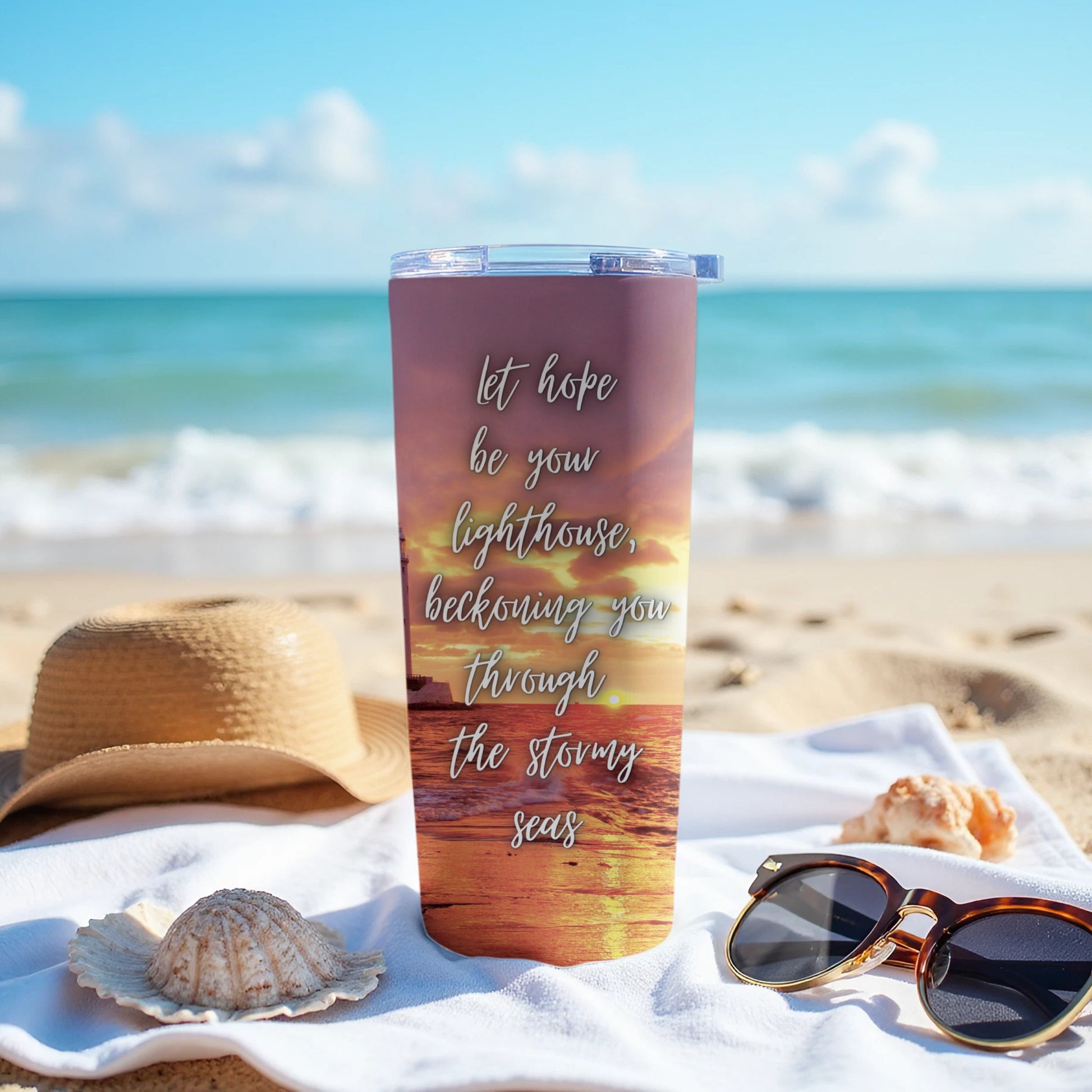 Lighthouse Design Travel Mug for Beach Lovers product