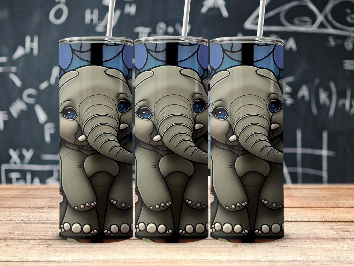 Cute Baby Elephant Design 20oz Skinny Tumbler Cup product