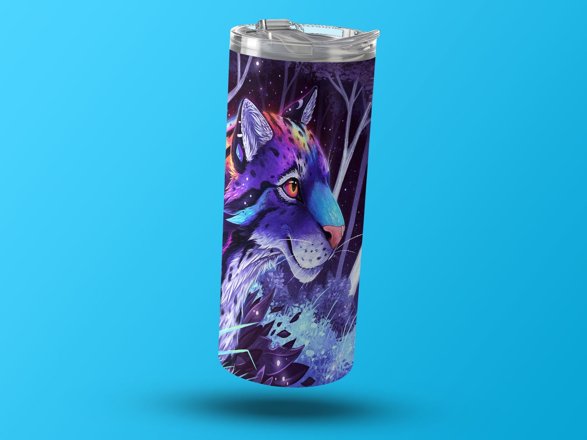 Vibrant Colorful Jungle Panther Art Insulated Tumbler product