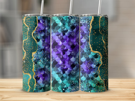 Shiny Glittery Mermaid Scales Patterned Tumbler product