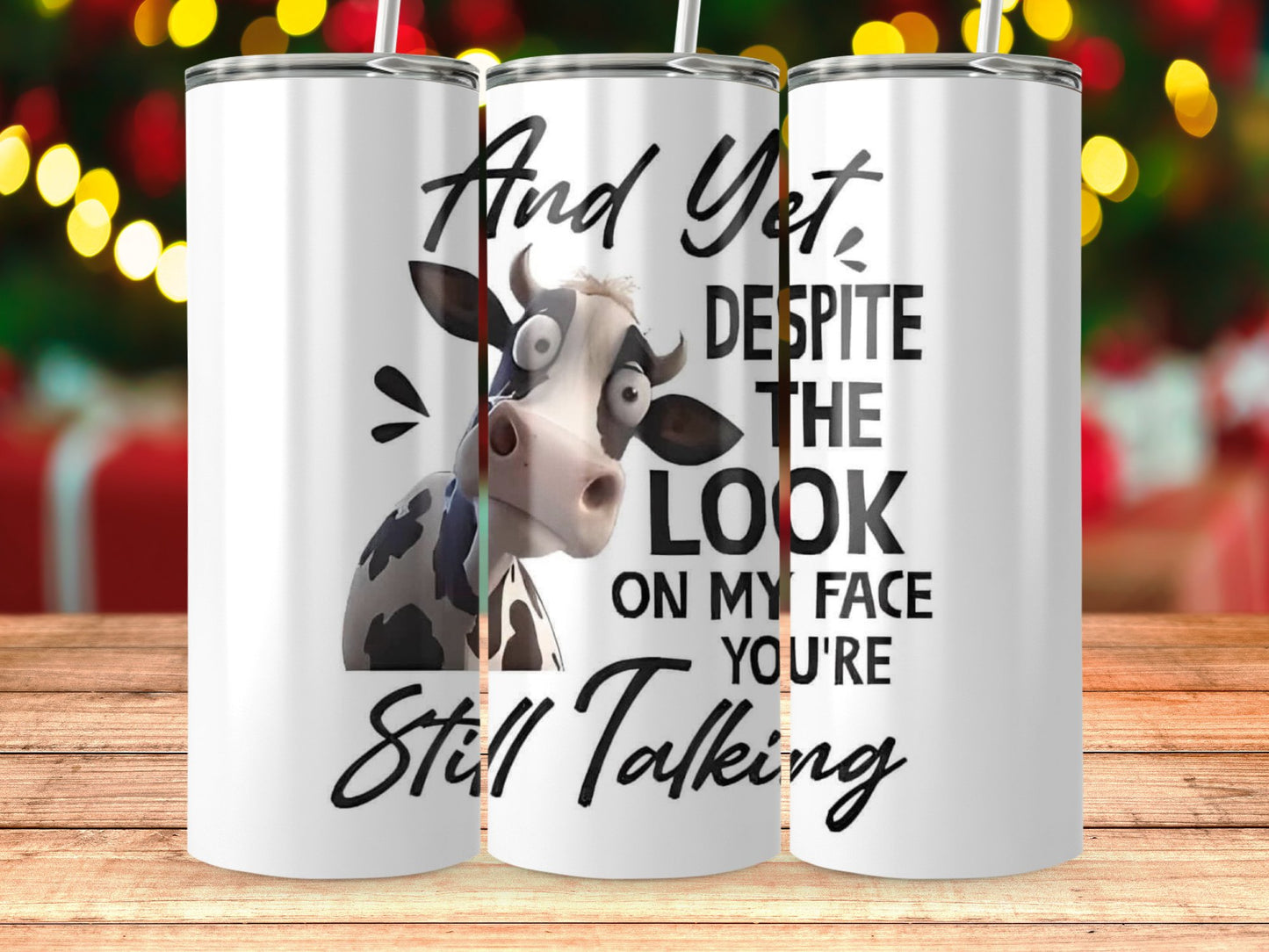 Funny Cow Face Insulated Tumbler Perfect Gift Product