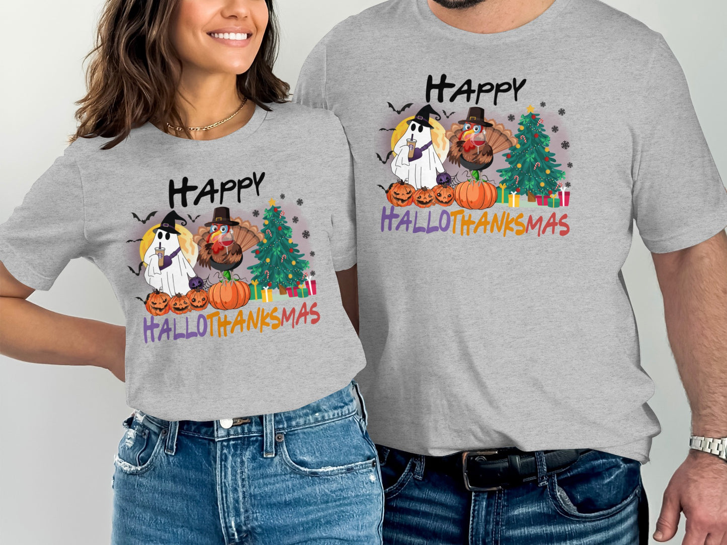 Happy Hallothanksmas Festive Unisex T-shirt