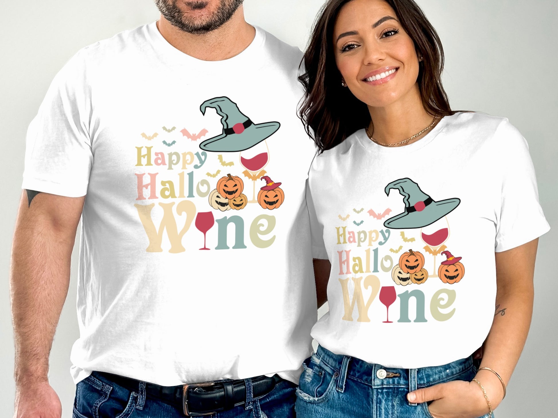 Happy Hallowine T-Shirt Halloween Witch Pumpkins product