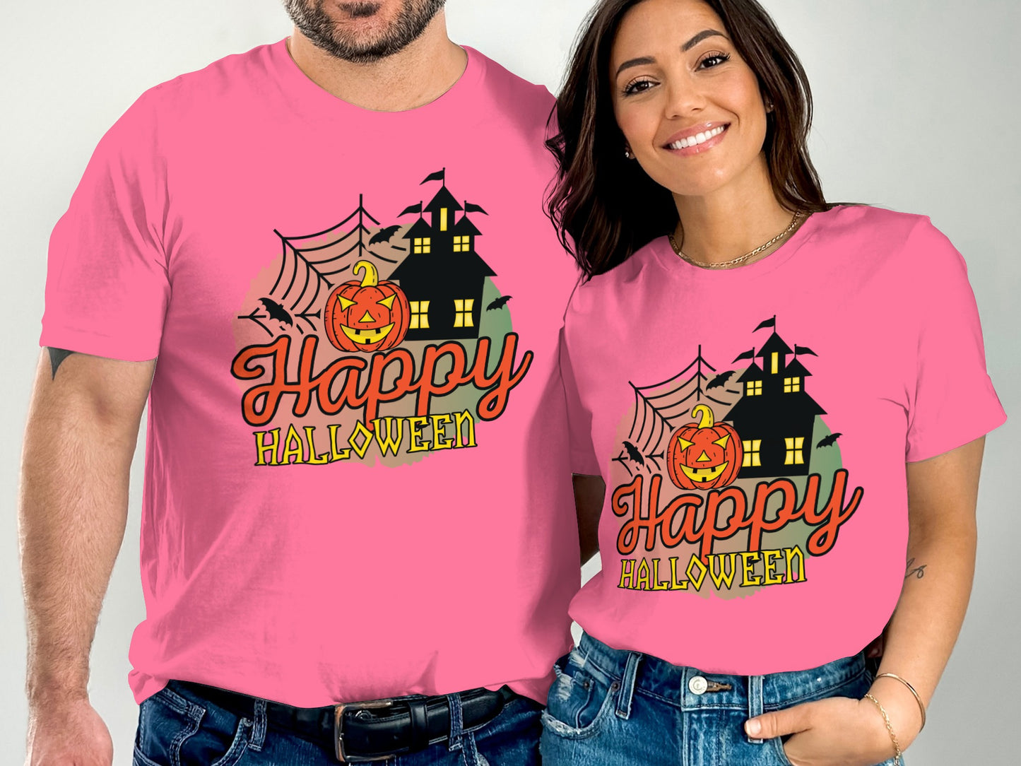 Happy Halloween Haunted House Graphic T-shirt product type
