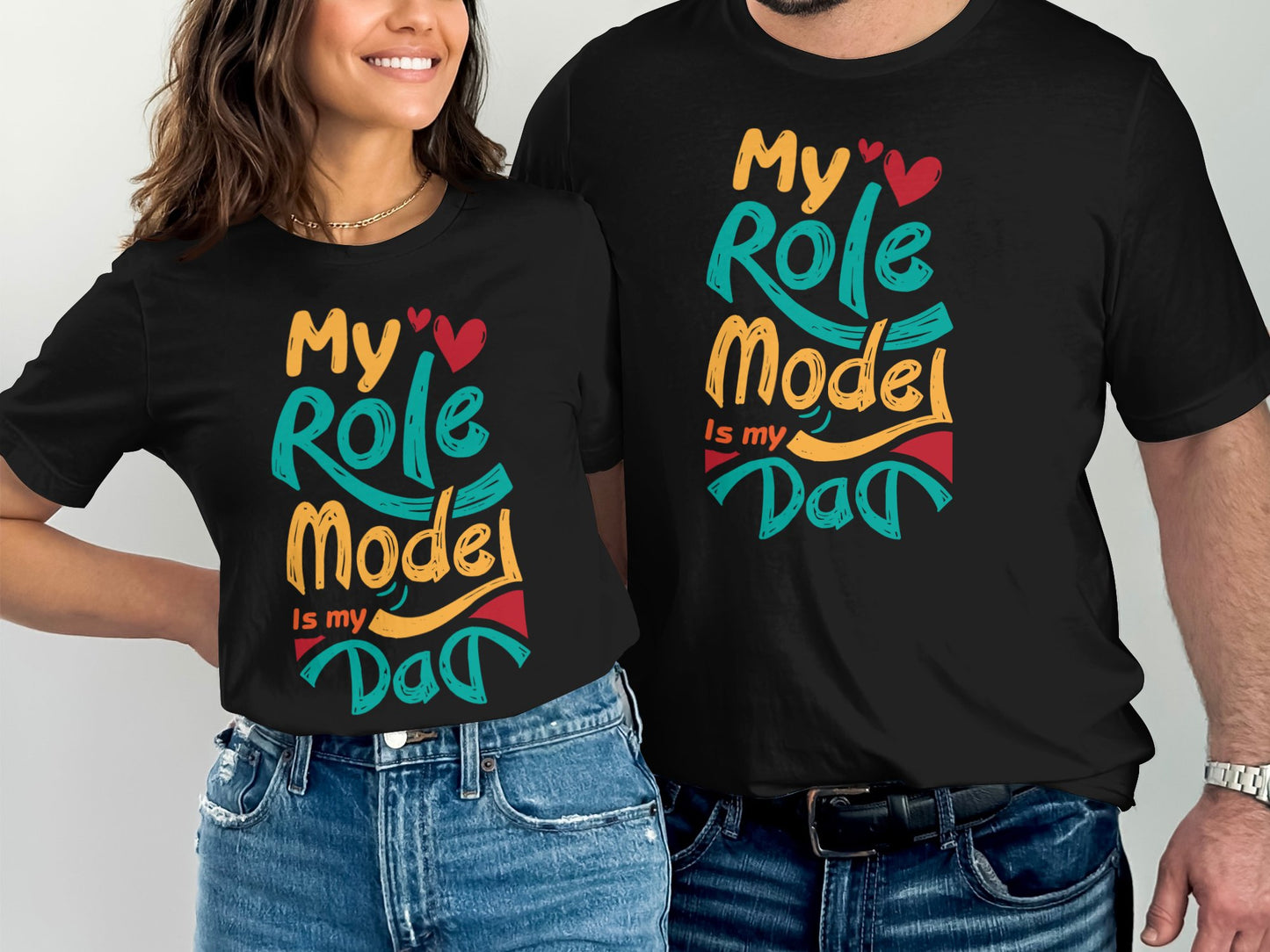 My Role Model is my Dad graphic print t-shirt product