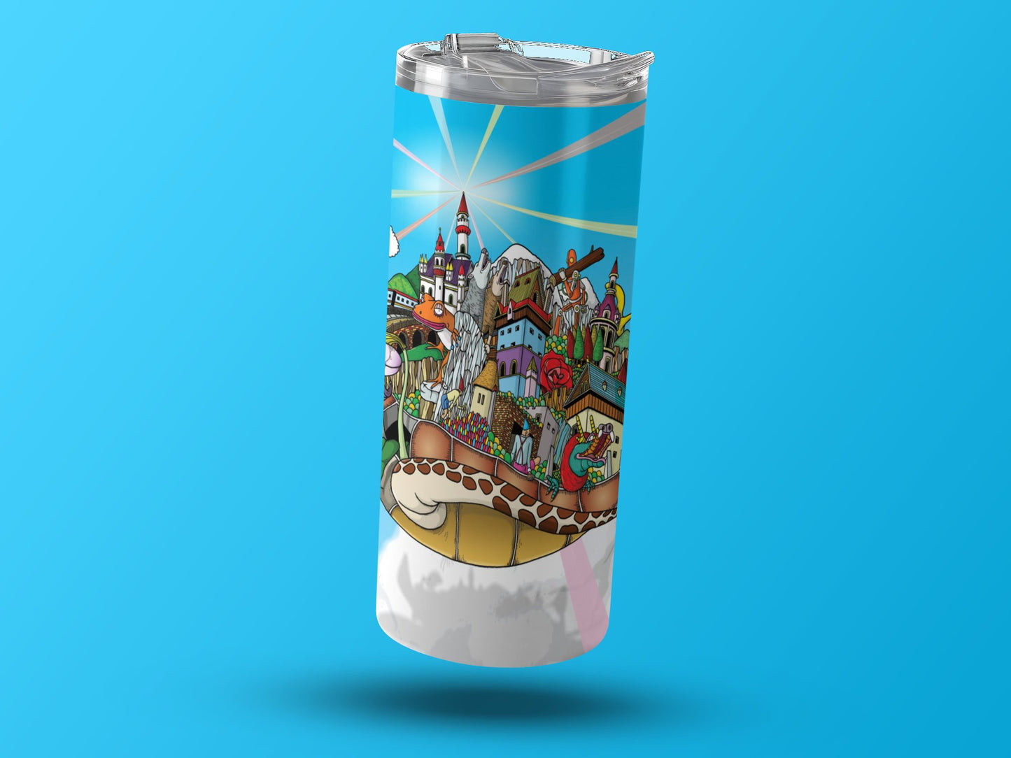 Colorful Village Artwork Insulated Travel Tumbler product type