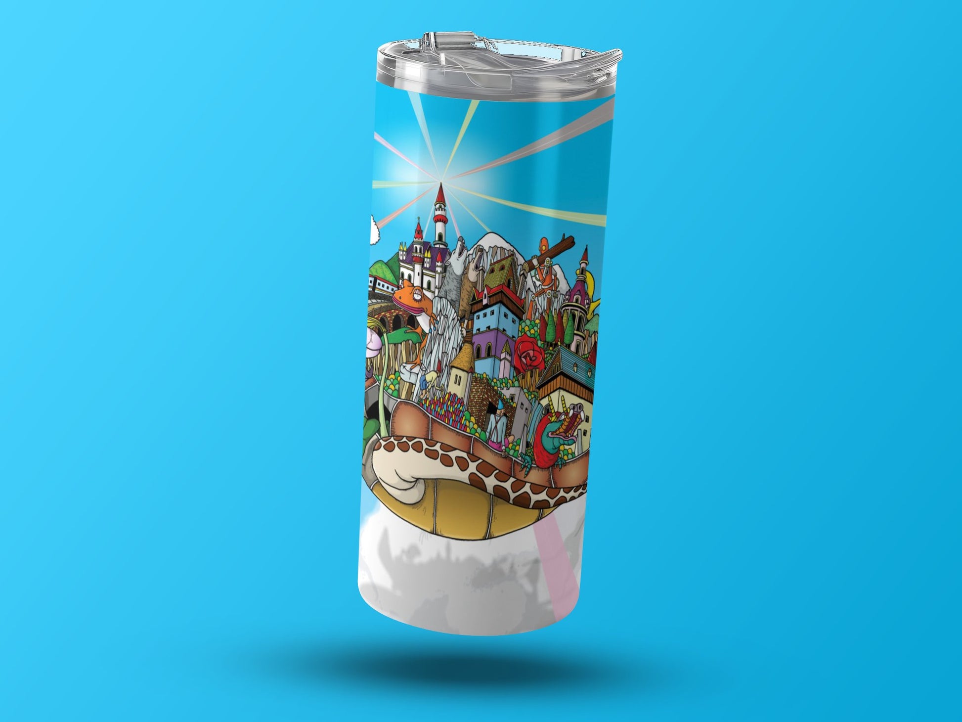 Colorful Village Artwork Insulated Travel Tumbler product type