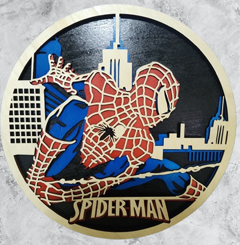 Spiderman Decor, Handmade Wooden Wall Art, Superhero Gift, Comic Book Decor, Kids Room Decor, Avengers Fan Gift, Spiderman Theme Nursery