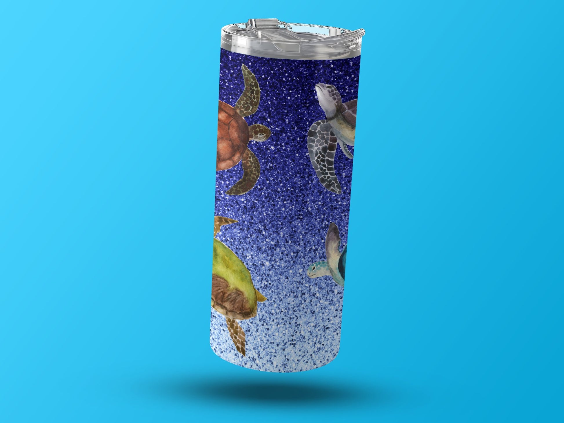 Sea Turtles Gradient Blue Design Tumbler product