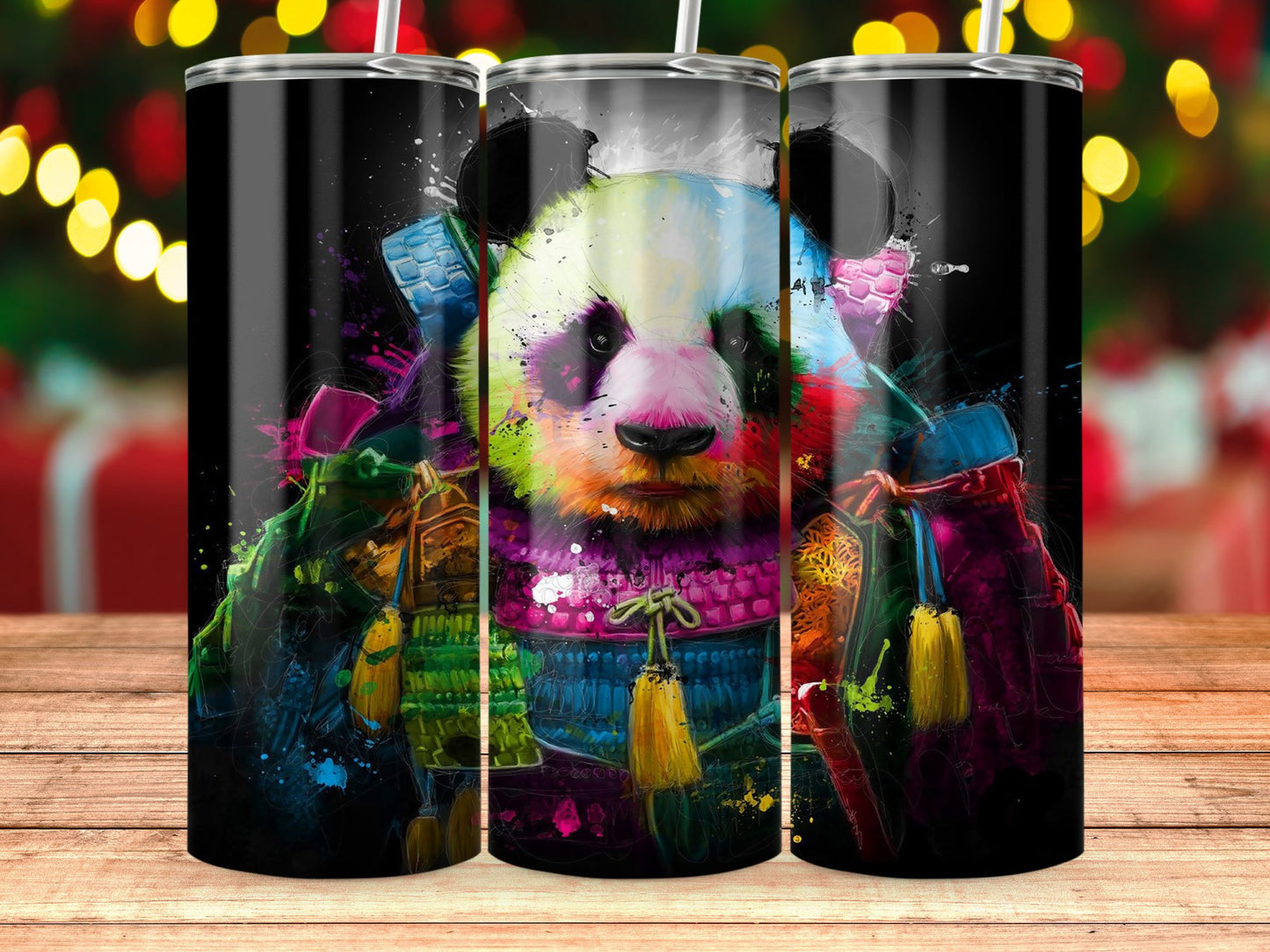 Colorful Panda Art Stainless Steel Tumbler product type