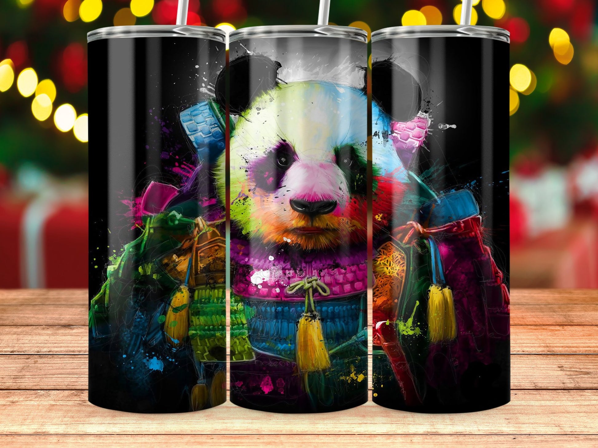 Colorful Panda Art Stainless Steel Tumbler product type