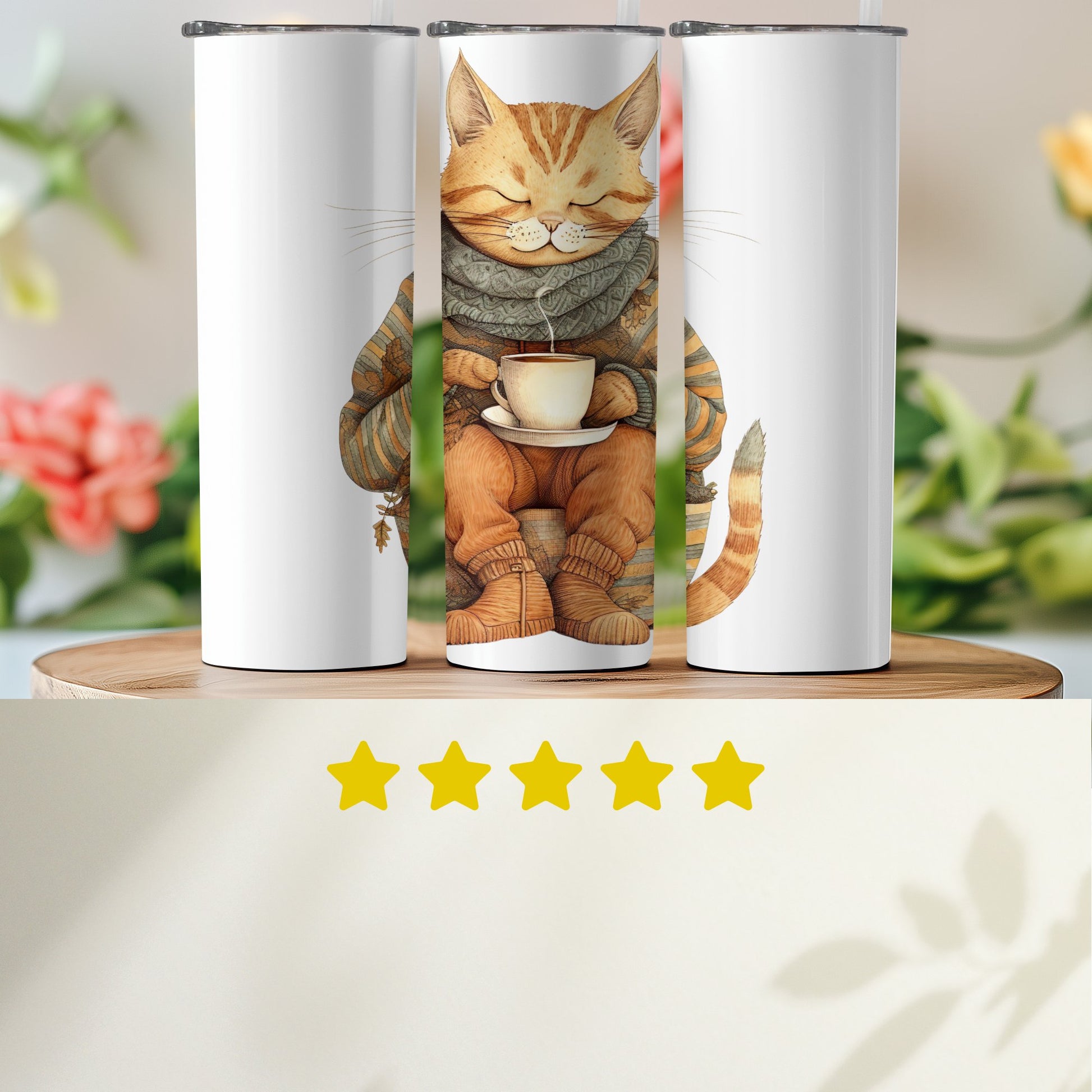 Cute Cat Artwork Insulated Tumbler Perfect Coffee Product