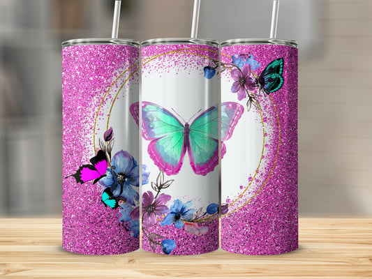 Vibrant Butterfly Sparkle Design Tumbler product type
