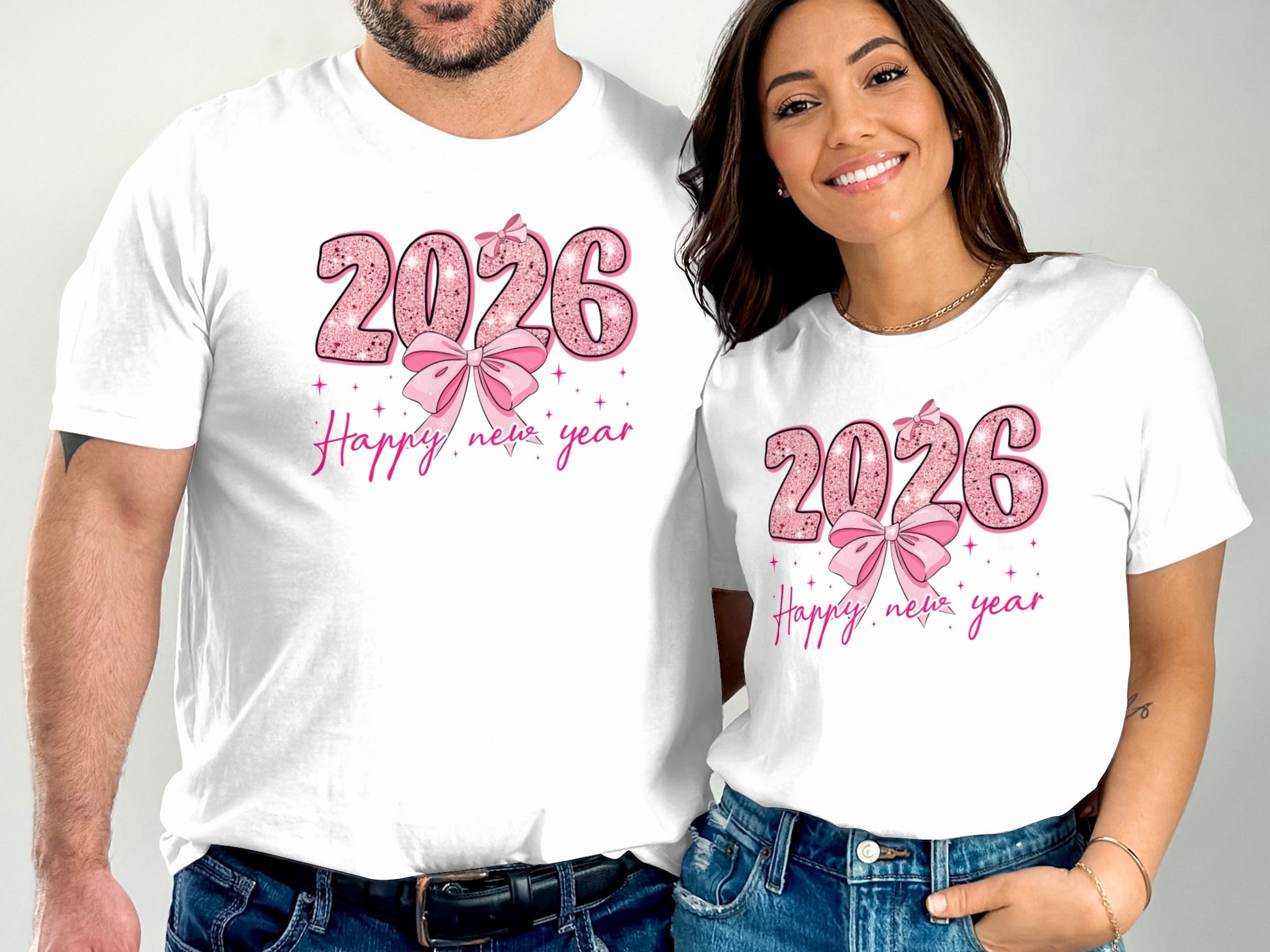 Happy New Year 2026 Matching Couple T-Shirt