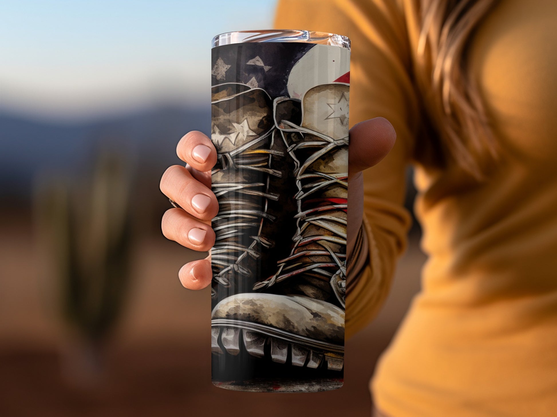 Vintage Worn Out Boots with Laces Tumbler product type