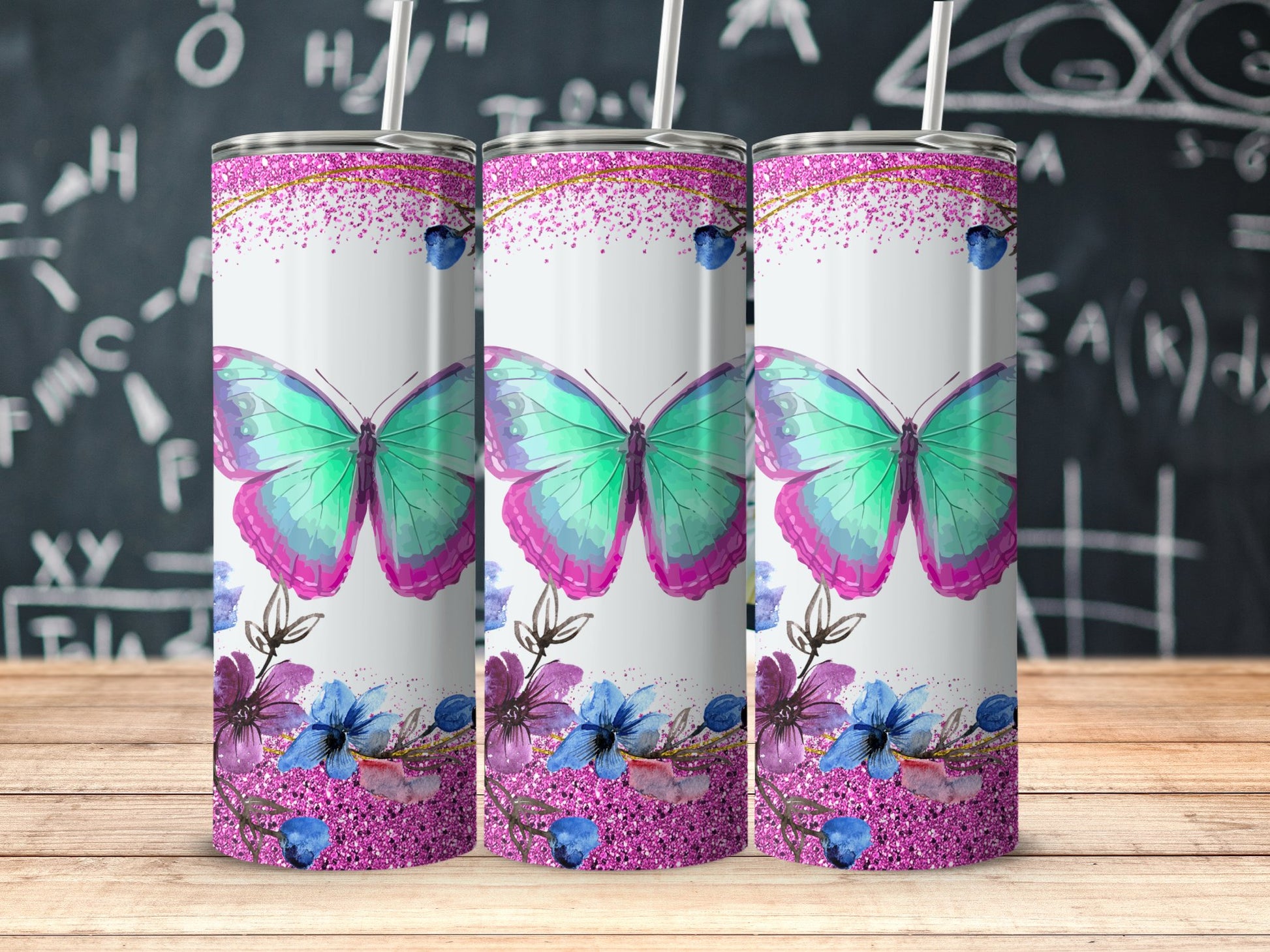 Colorful Butterfly Design Insulated Tumbler product
