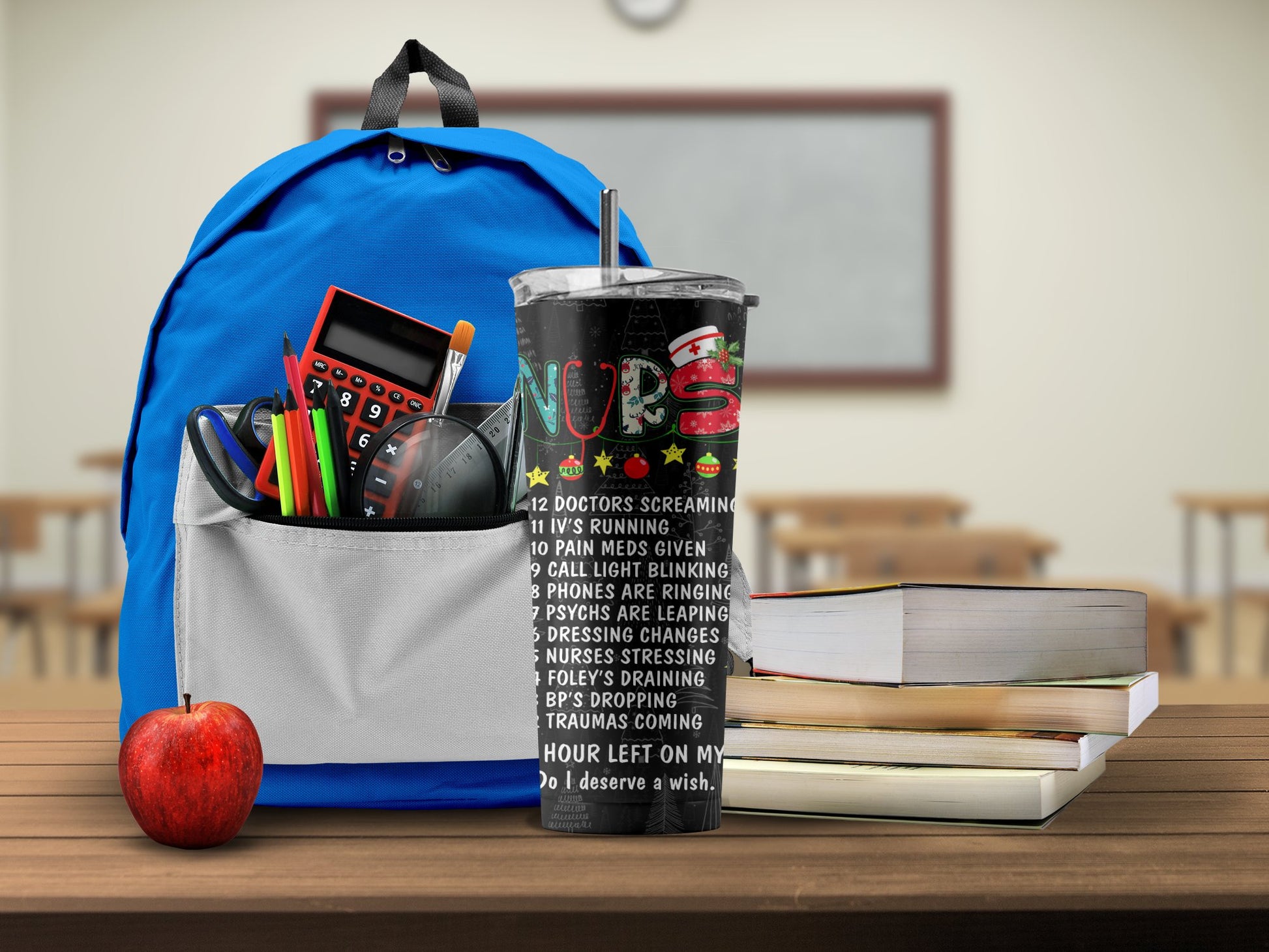 Teachers Christmas Cup Santa Hat Tumbler Product