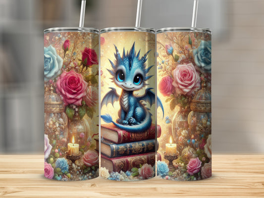 Adorable Blue Dragon Surrounded by Flowers product type