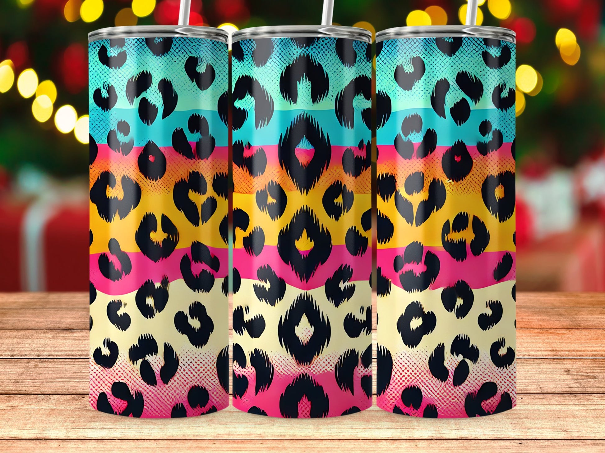 Colorful Leopard Print Pattern Insulated Tumbler product type