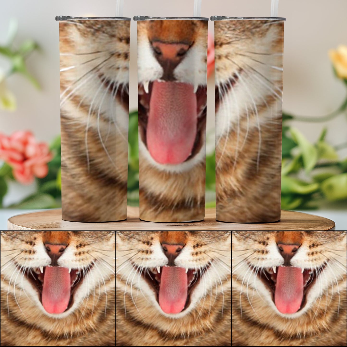 Funny Cat Face with Tongue Out Tumbler product