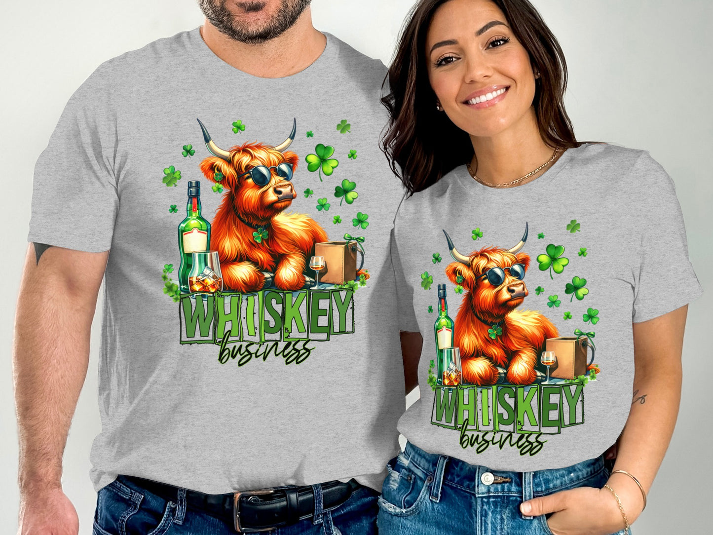 Whiskey Business Highland Cow Graphic Tee Shirt