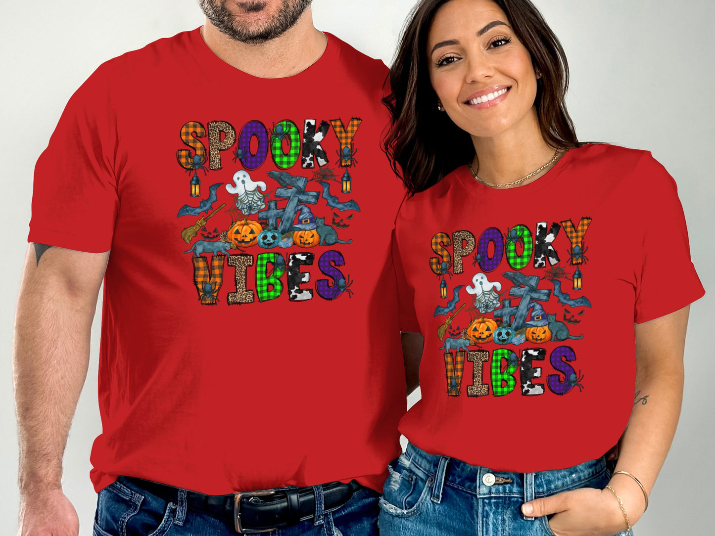 Spooky Vibes Halloween Design Printed Shirt product