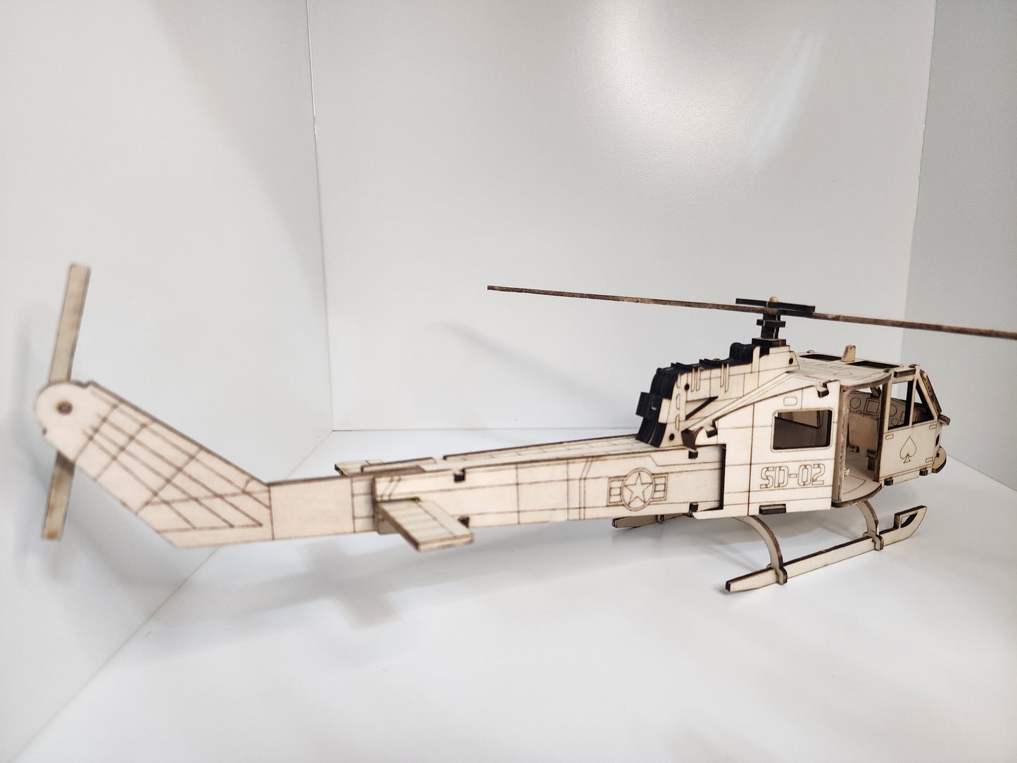 Wooden Helicopter Model Kit for DIY Assembly Projects