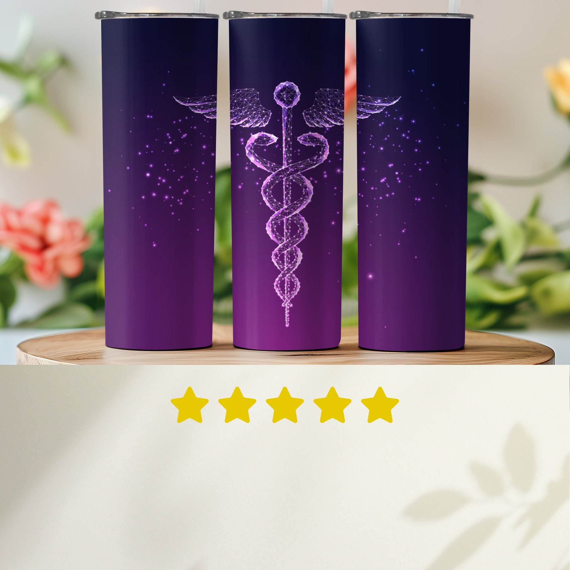 Stunning Twilight Caduceus Design Tumbler Product