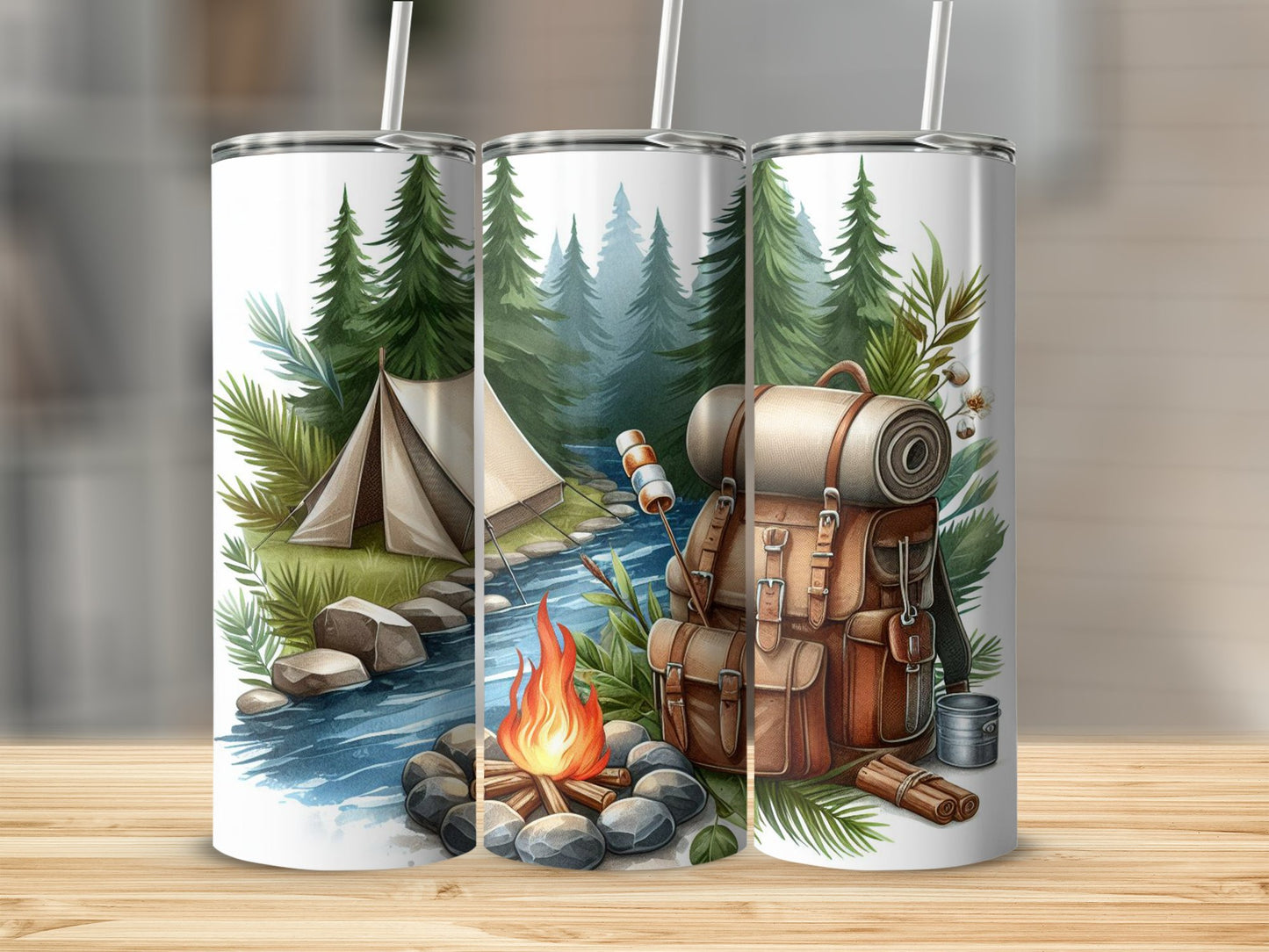 Camping Adventure Design Insulated Tumbler Product