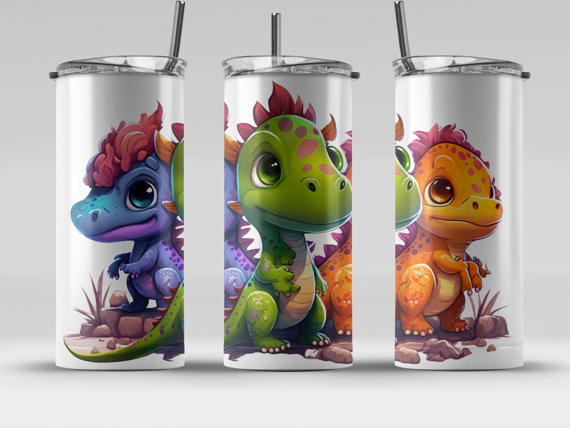Adorable Colorful Dinosaur Kids Tumbler product type