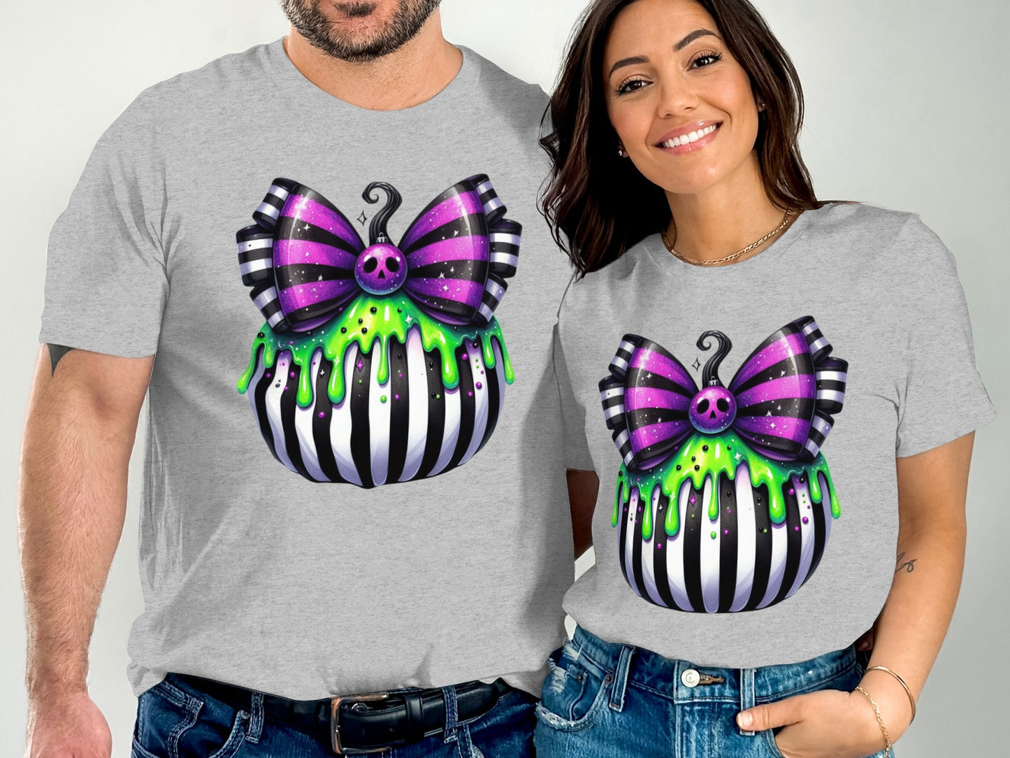 Halloween Striped Pumpkin Butterfly Graphic T-shirt product