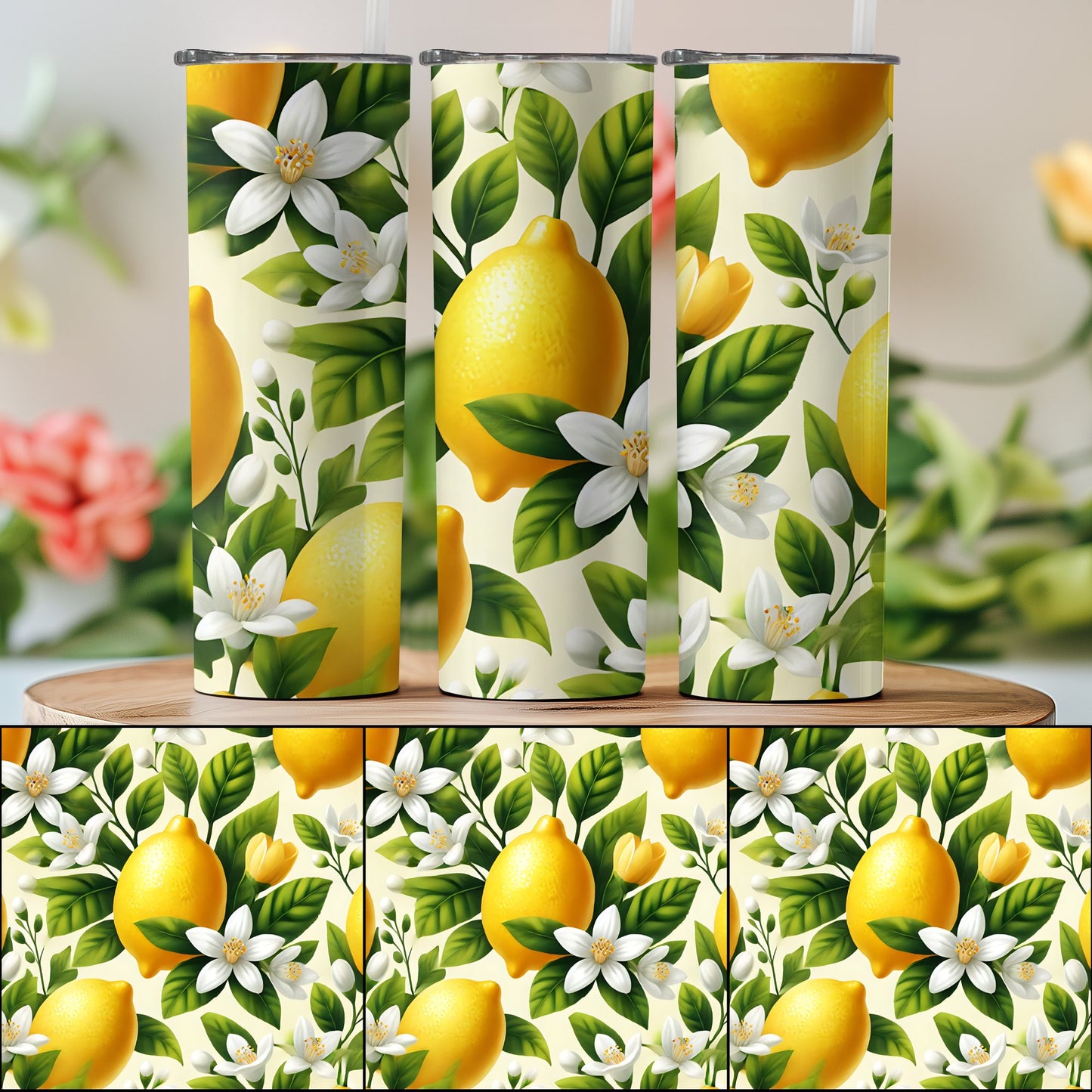 Lemon and Floral Patterned Tumbler product