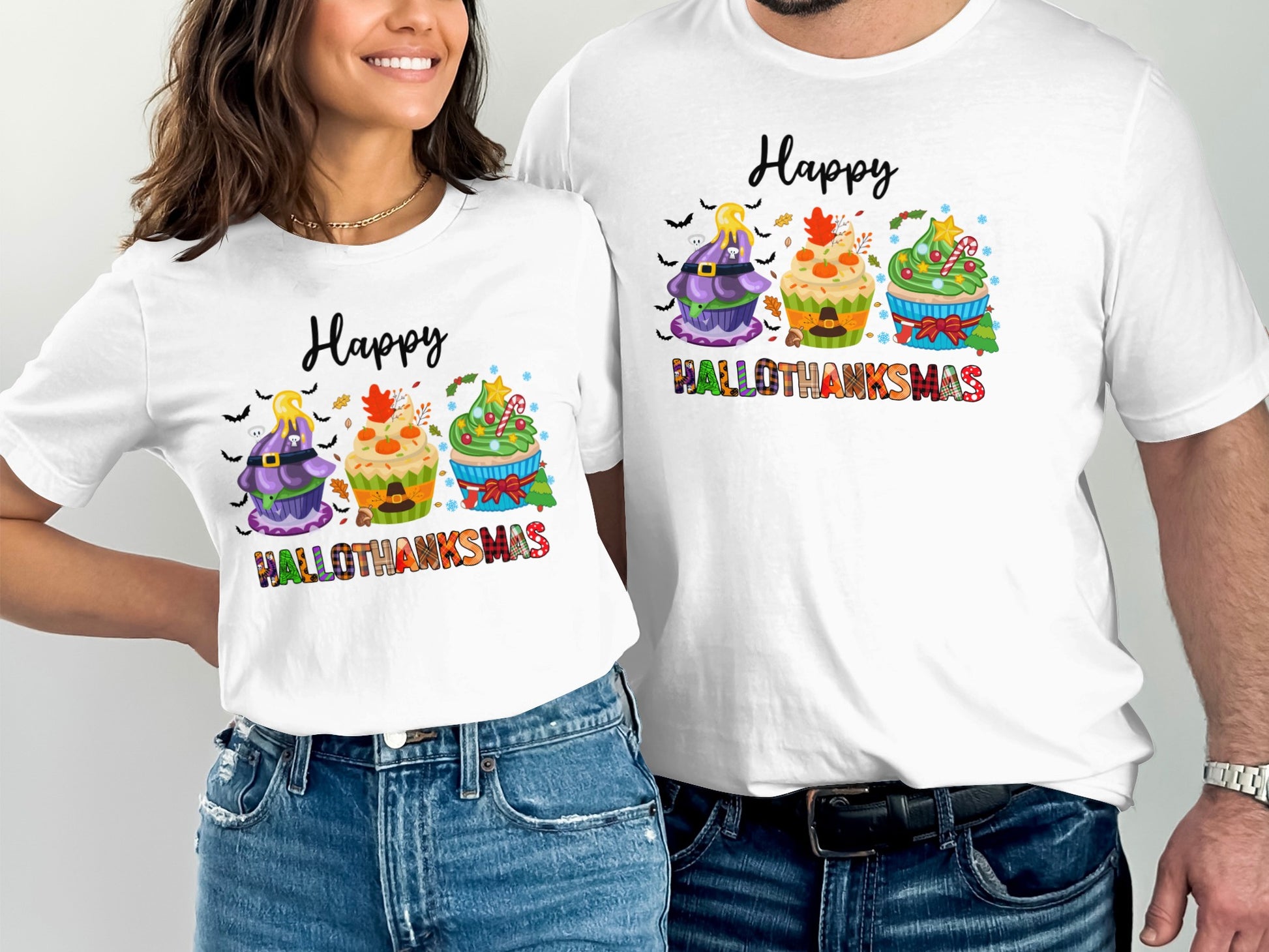 Festive Hallowthanksmas Graphic Tee for Holiday Fun
