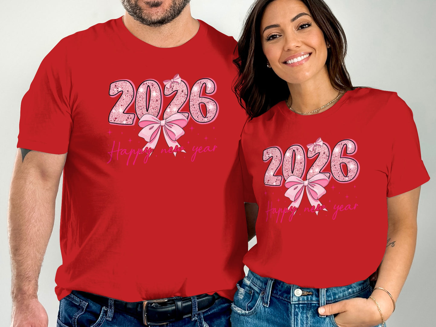 2026 Happy New Year Red Graphic T-Shirt