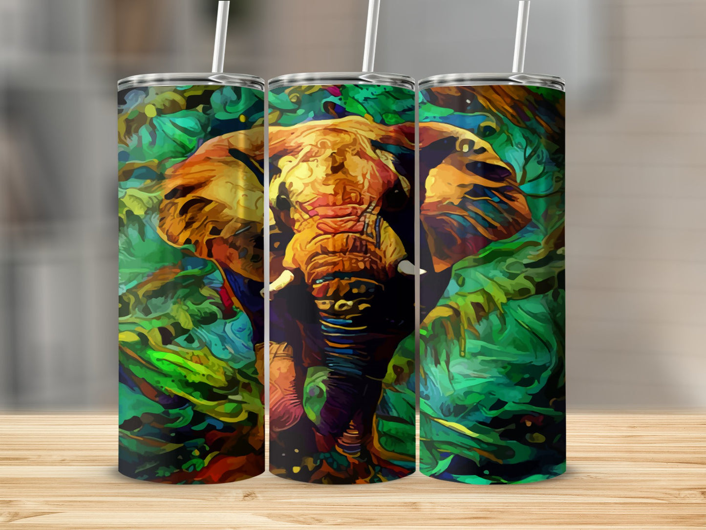 Vibrant Elephant Art Design Insulated Tumbler product