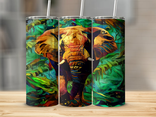 Vibrant Elephant Art Design Insulated Tumbler product