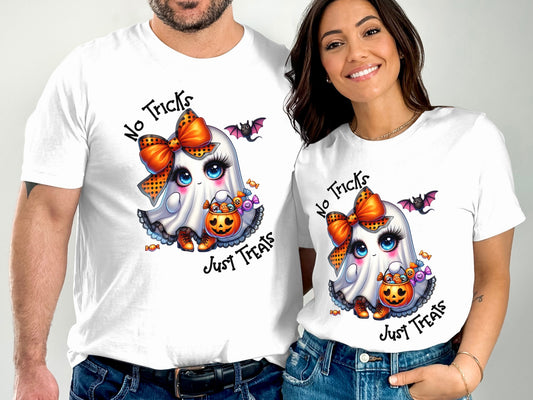 No Tricks Just Treats Halloween Ghost Apparel product